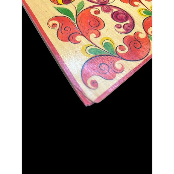 Russian VTG Wood Decorative Folk Art Cutting Board Kitchen Decor Hand Painted Fl - Picture 6 of 8